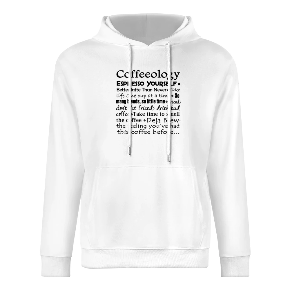 Coffeeology - funny quotes parody coffe caffein lover European Size Men Hoodie