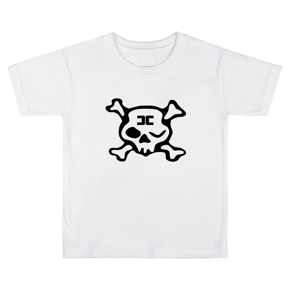 Combichrist Skull crosbones jolly roger black Logo Kids Boys Girls T-Shirt