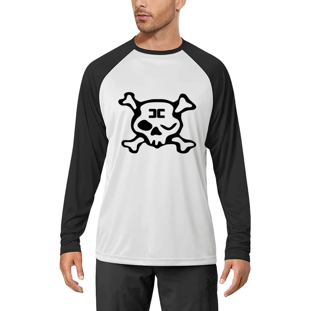 Combichrist Skull crosbones jolly roger black Logo Men Long Sleeve T-Shirt