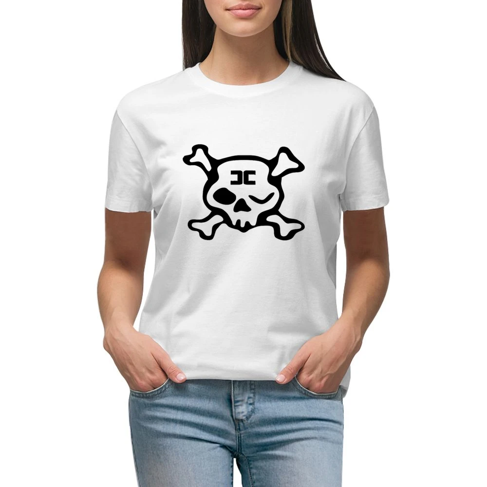 Combichrist Skull crosbones jolly roger black Logo Premium Women Ladies T-shirt