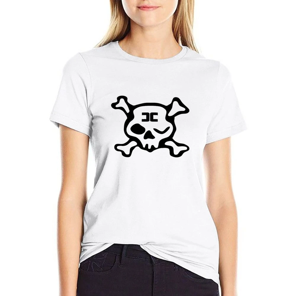Combichrist Skull crosbones jolly roger black Logo US Size Women Ladies T-shirt