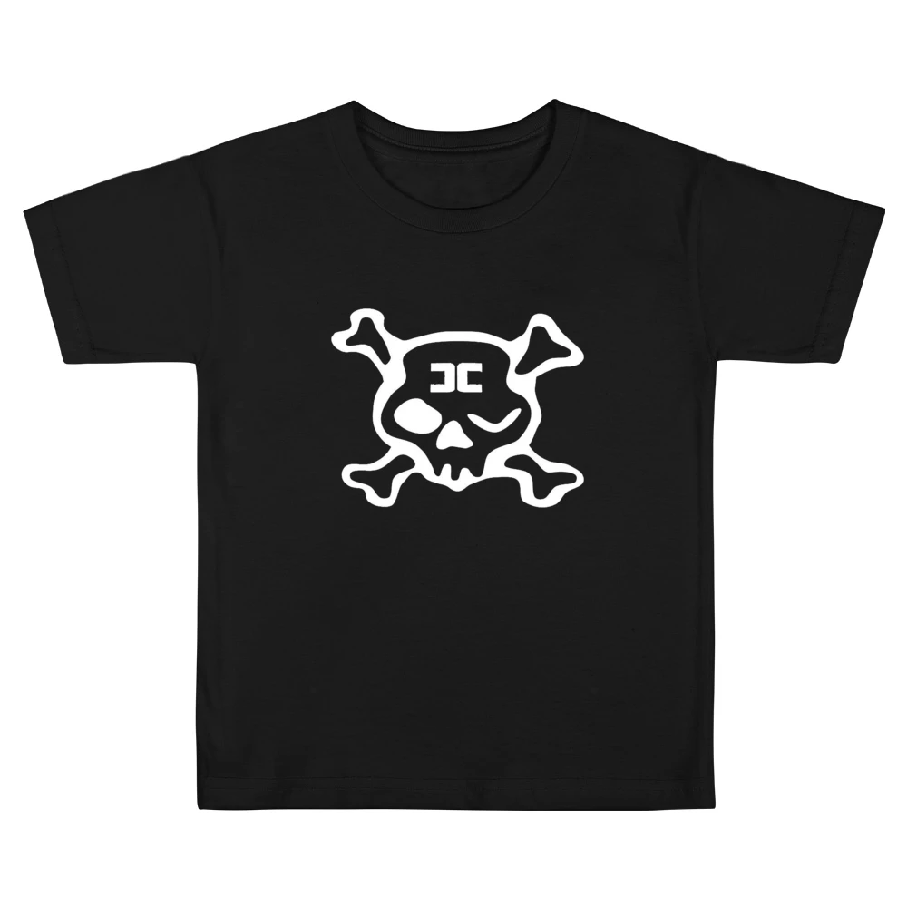 Combichrist Skull crosbones jolly roger white Logo Kids Boys Girls T-Shirt