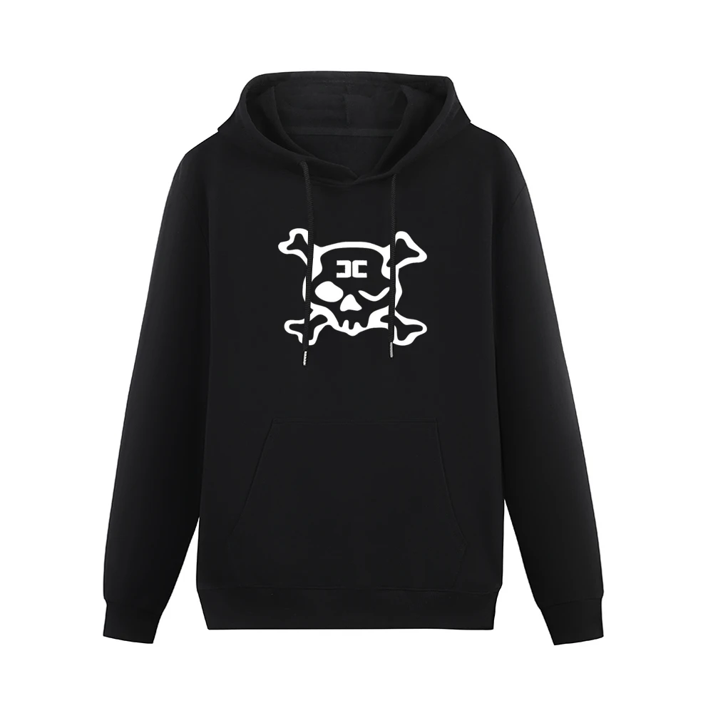 Combichrist Skull crosbones jolly roger white Logo Men Hoodie With Pocket