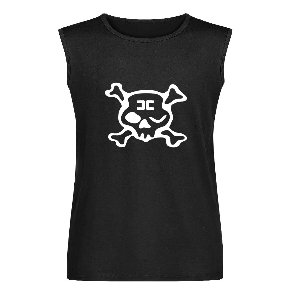 Combichrist Skull crosbones jolly roger white Logo Men Sleeveless T-Shirt