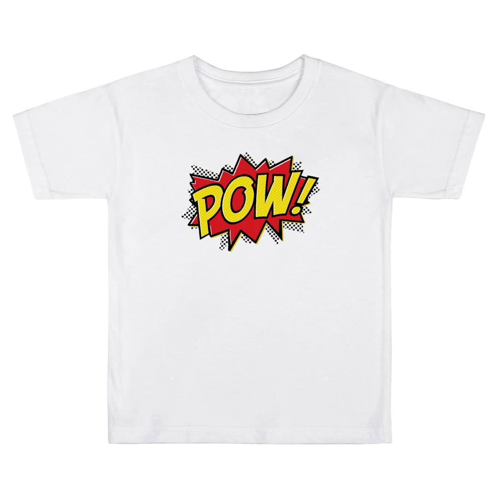 Comic POW! Fun Burst Graphic Tee Shirt Kids Boys Girls T-Shirt