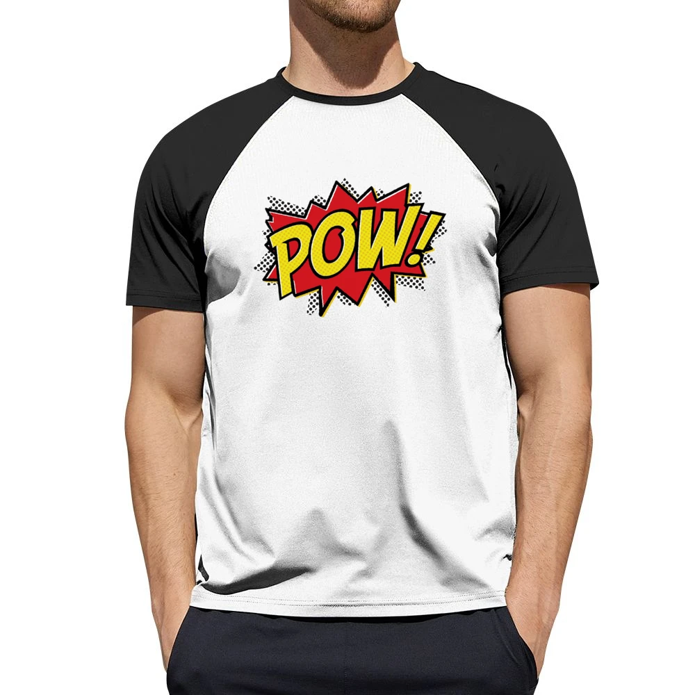 Comic POW! Fun Burst Graphic Tee Shirt Men Short Sleeve T-Shirt
