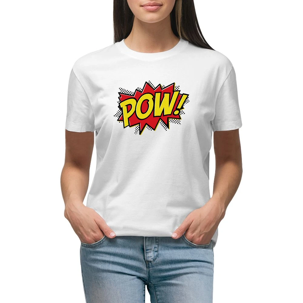 Comic POW! Fun Burst Graphic Tee Shirt Premium Women Ladies T-shirt
