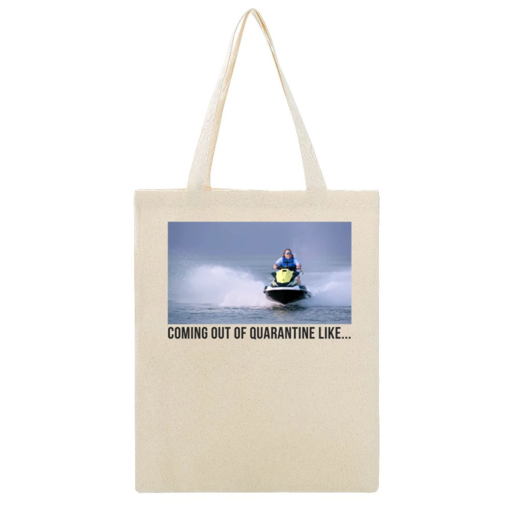 Coming Out Of Quarantine Jet Ski Meme James Garretson From Tiger King Beige Canvas Tote Shopping Bag