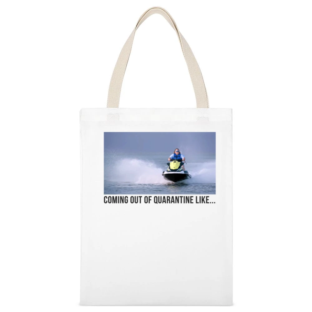 Coming Out Of Quarantine Jet Ski Meme James Garretson From Tiger King White Canvas Tote Shopping Bag