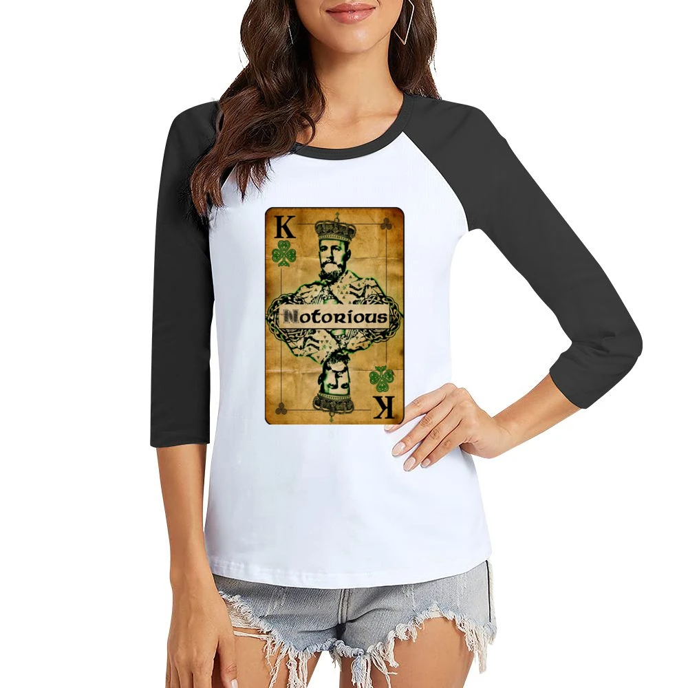 Connor Mcgregor Notorious Tshirt (all Styles And Colors Available) Women Ladies 3-4 Sleeve T-Shirt