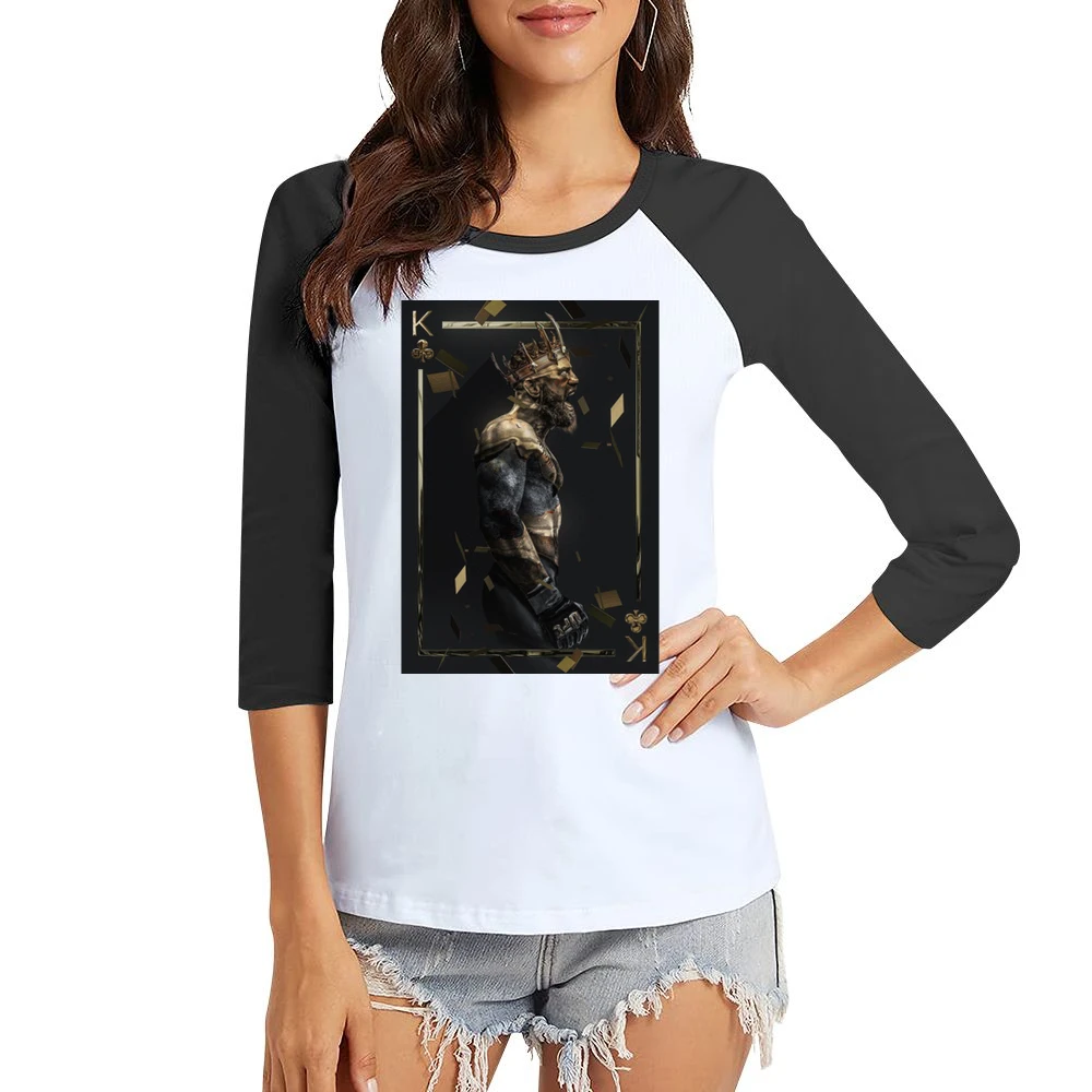 Conor Mcgregor King Of Ufc Mma Fight Fan Women Ladies 3-4 Sleeve T-Shirt