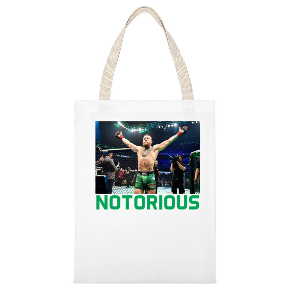 Conor Mcgregor Notorious Ufc 246 Mma Fight Fan White Canvas Tote Shopping Bag