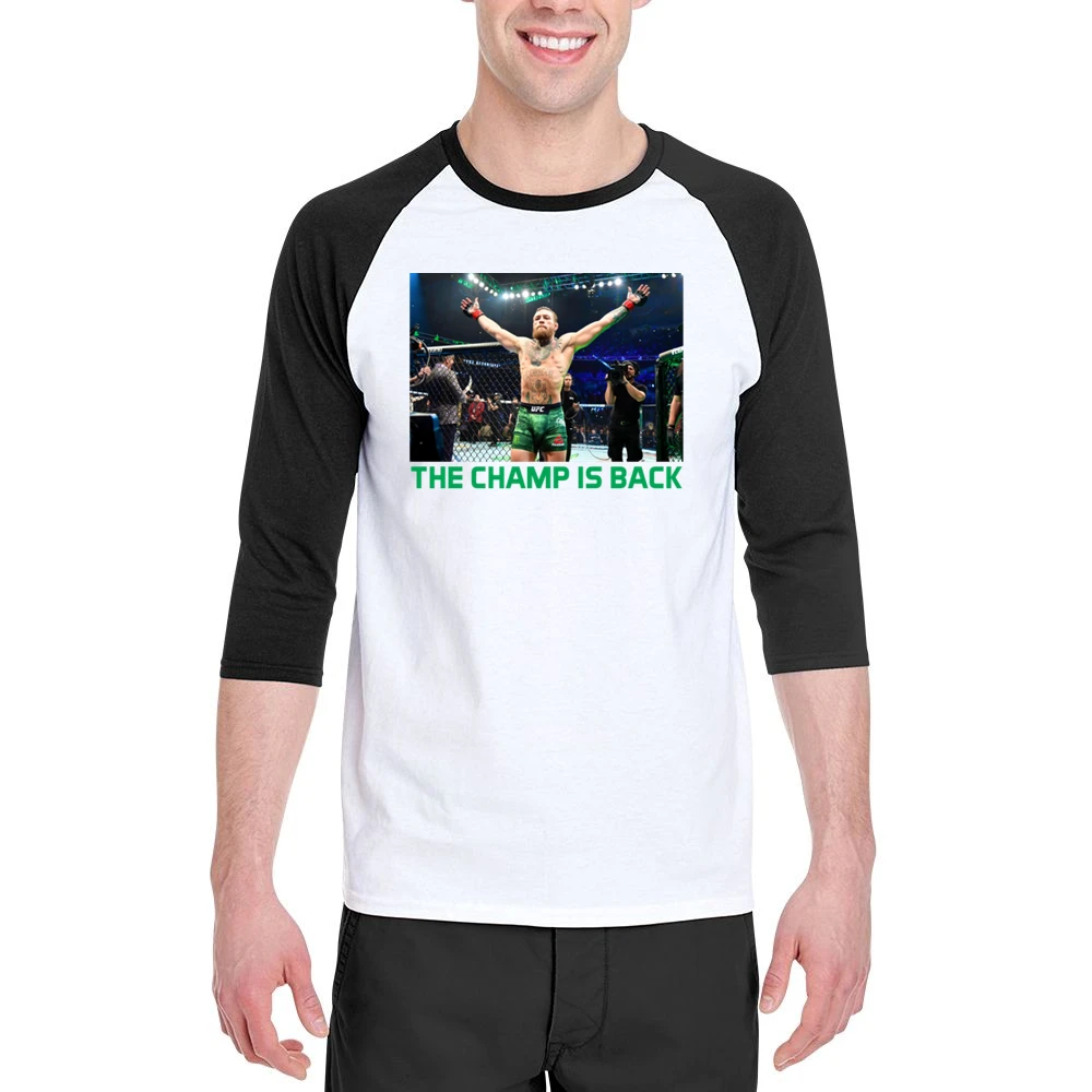 Conor Mcgregor The Champ Is Back Ufc 246 Mma Fight Fan Men 3/4 Sleeve T-Shirt