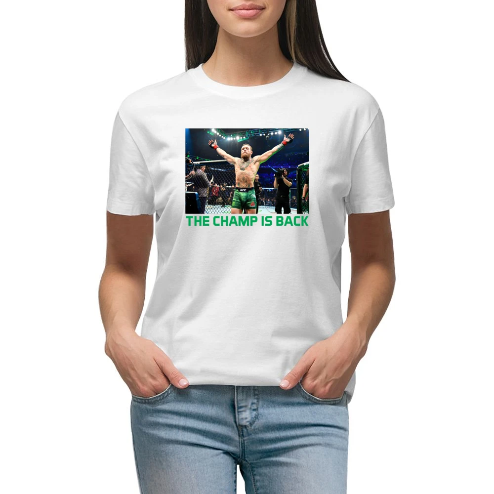 Conor Mcgregor The Champ Is Back Ufc 246 Mma Fight Fan Premium Women Ladies T-shirt