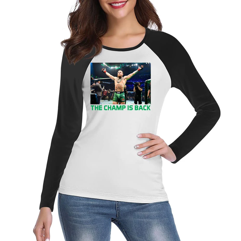Conor Mcgregor The Champ Is Back Ufc 246 Mma Fight Fan Women Ladies Long Sleeve T-Shirt