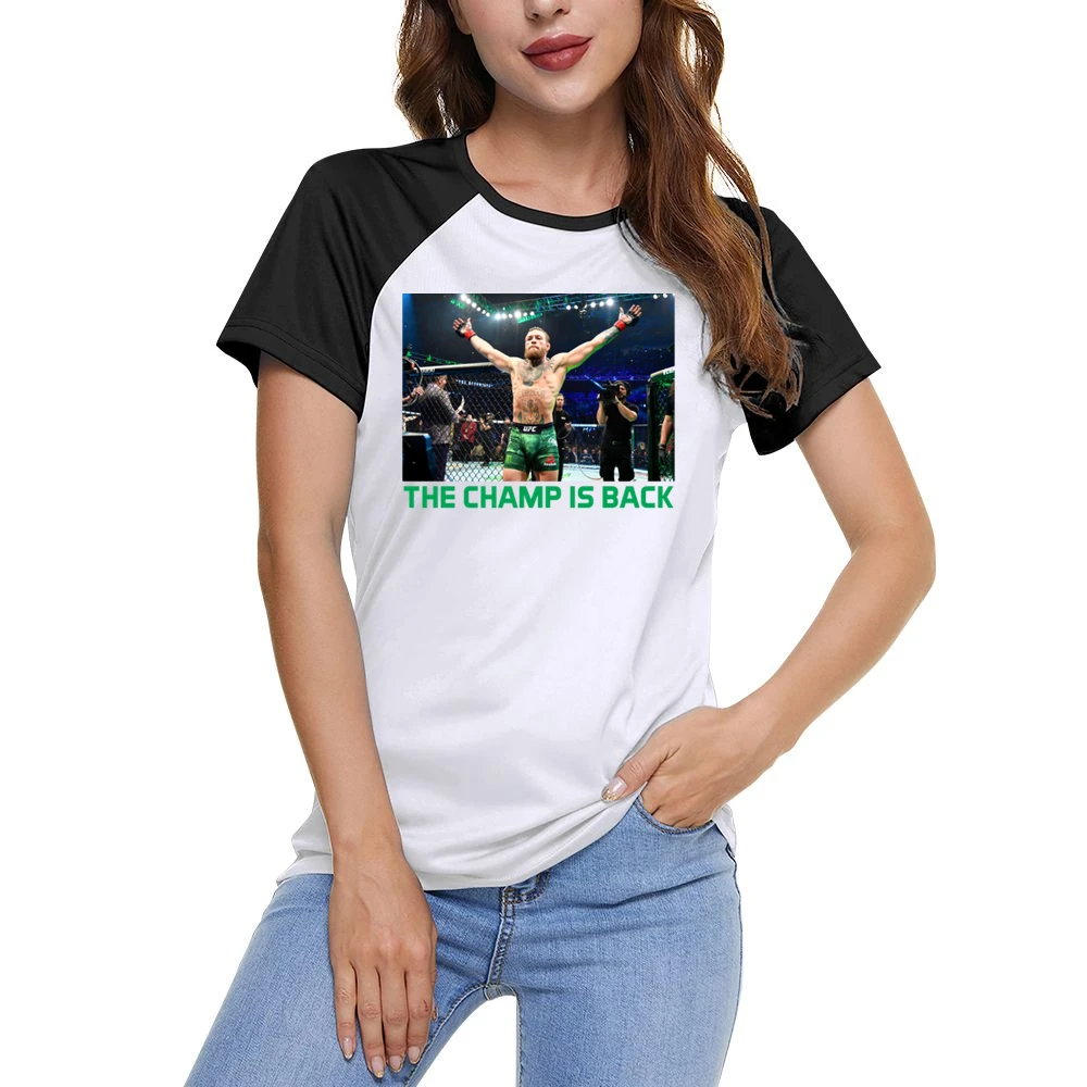 Conor Mcgregor The Champ Is Back Ufc 246 Mma Fight Fan Women Ladies Short Sleeve T-Shirt