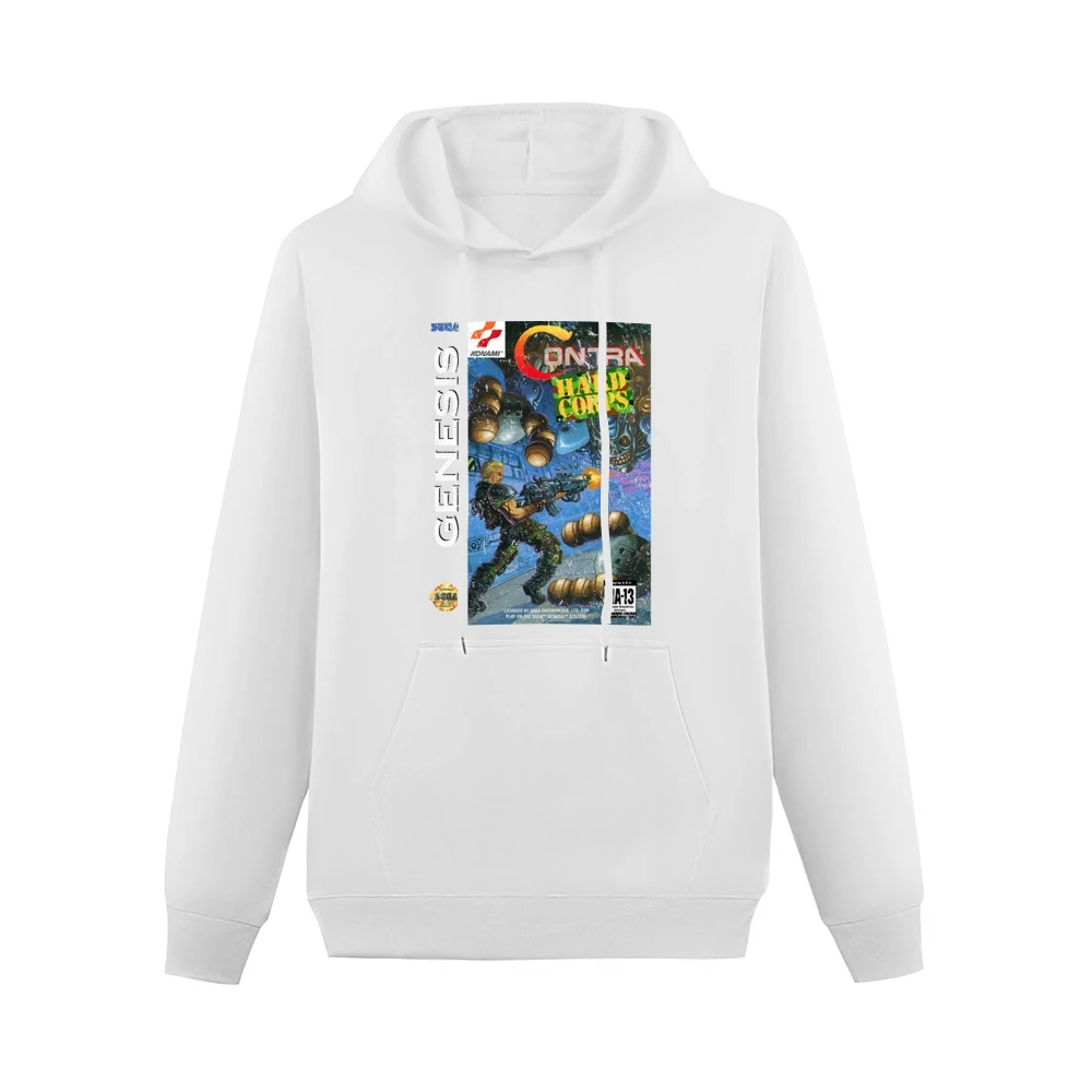Contra Hard Corps Sega Genesis Old School Retro Video Game Fan Distres Men Hoodie With Pocket