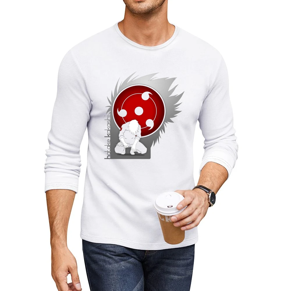 Copy Ninja hatake Kakashi the sharingan Naruto Shippuden anime manga T Men CrewNeck Long Sleeve T-Shirt