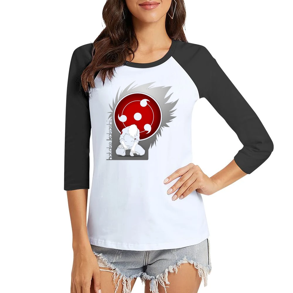 Copy Ninja hatake Kakashi the sharingan Naruto Shippuden anime manga T Women Ladies 3-4 Sleeve T-Shirt