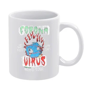 Corona Virus World Tour Pandemic Vintage Band Tee Graphic White Mug