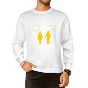 Couple argue oh eh do not understand funny European Size Pullover Sweater