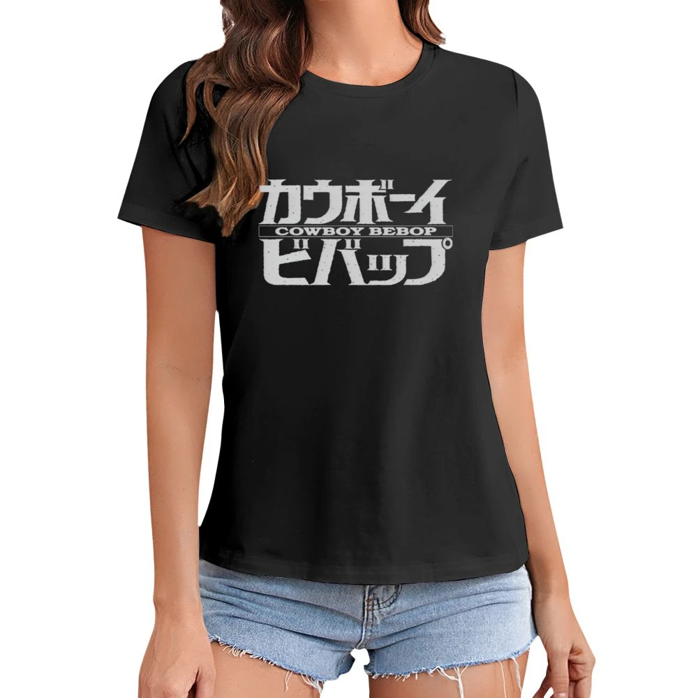 Cowboy Bebop Text japnese Kanji Anime Asian Size Women Ladies T-shirt