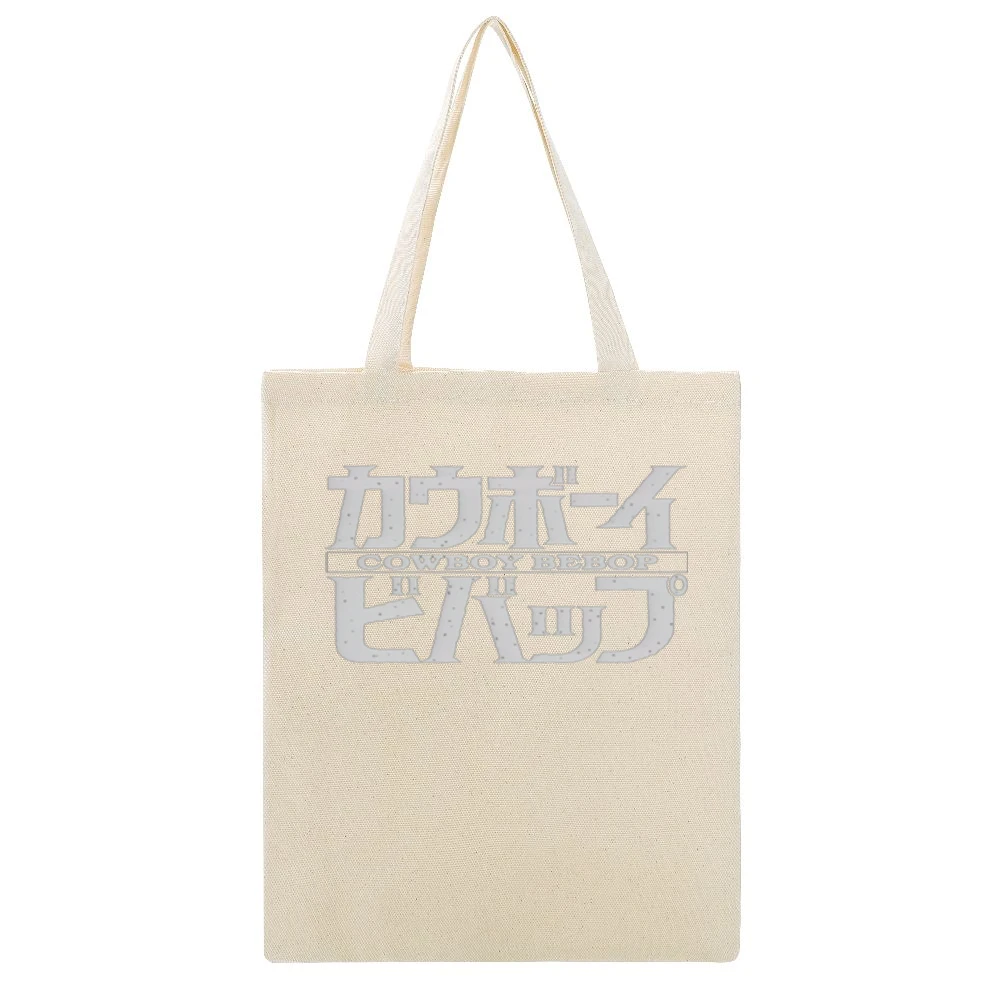 Cowboy Bebop Text japnese Kanji Anime Beige Canvas Tote Shopping Bag