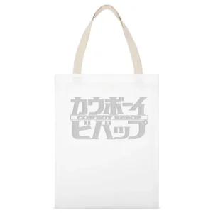 Cowboy Bebop Text japnese Kanji Anime White Canvas Tote Shopping Bag