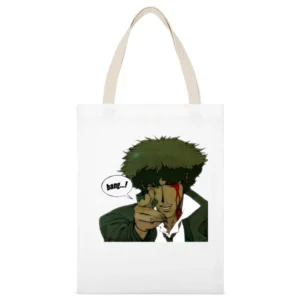 Cowboy bebop bounty hunter Spike spiegel Bang ! White Canvas Tote Shopping Bag