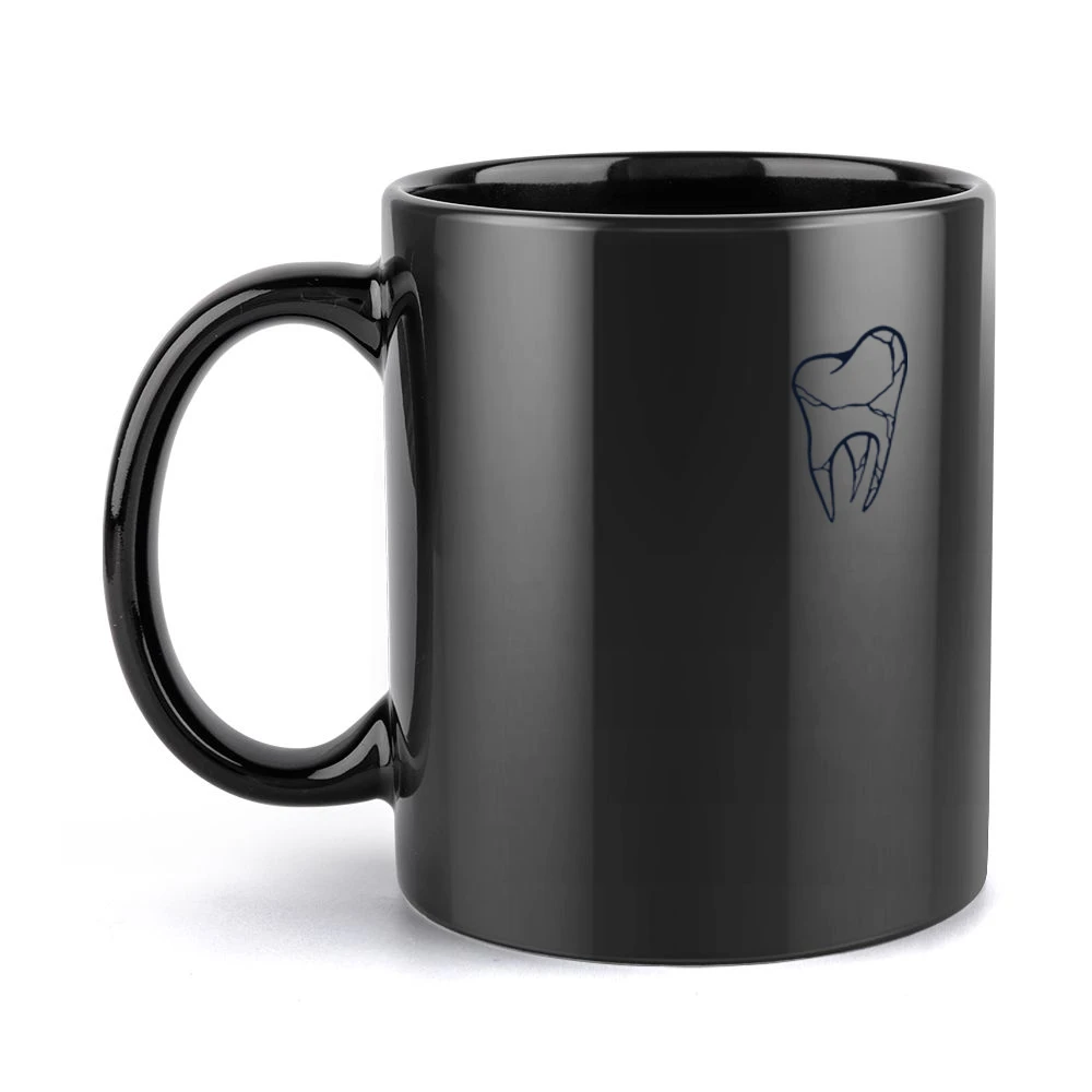 Cracked Tooth Popular Fun Grunge Graphic Tee Shirt Black Mug