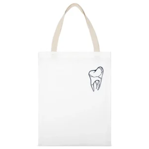 Cracked Tooth Popular Fun Grunge Graphic Tee Shirt White Canvas Tote Shopping Bag
