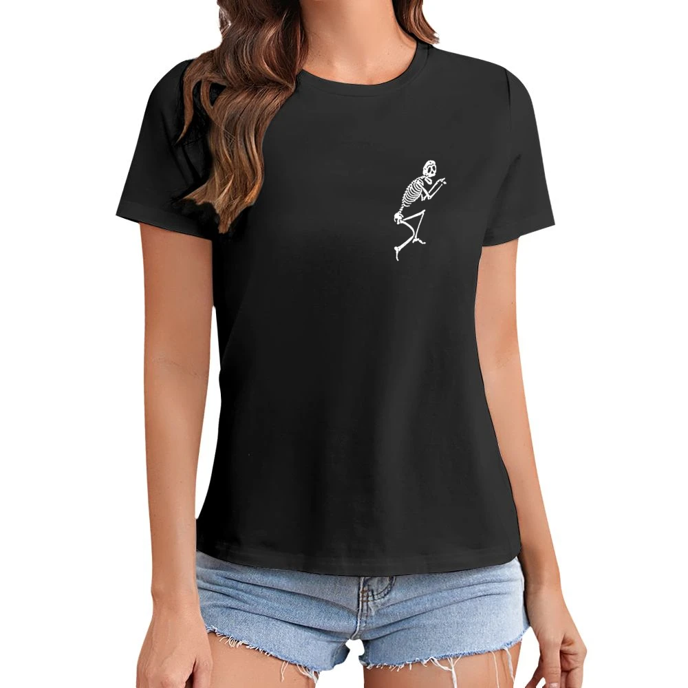Crawling Skeleton Fun Grunge Graphic Tee Shirt Asian Size Women Ladies T-shirt
