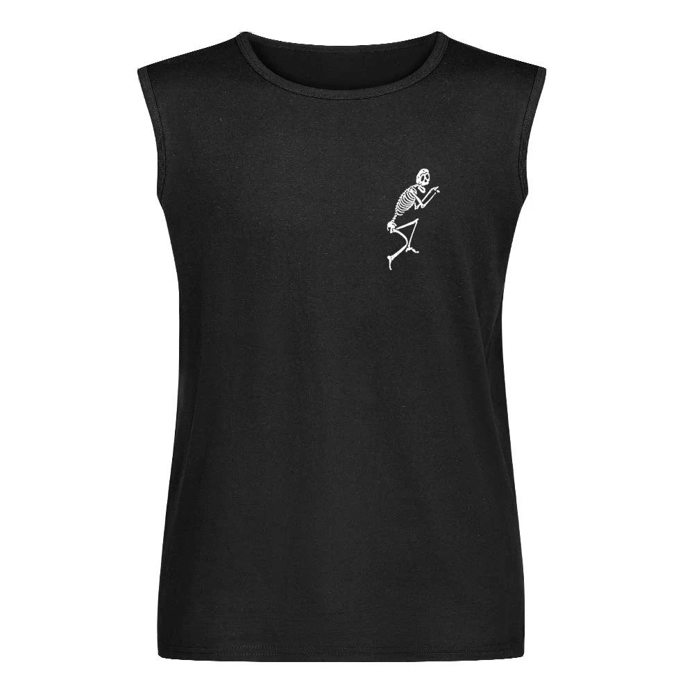 Crawling Skeleton Fun Grunge Graphic Tee Shirt Men Sleeveless T-Shirt