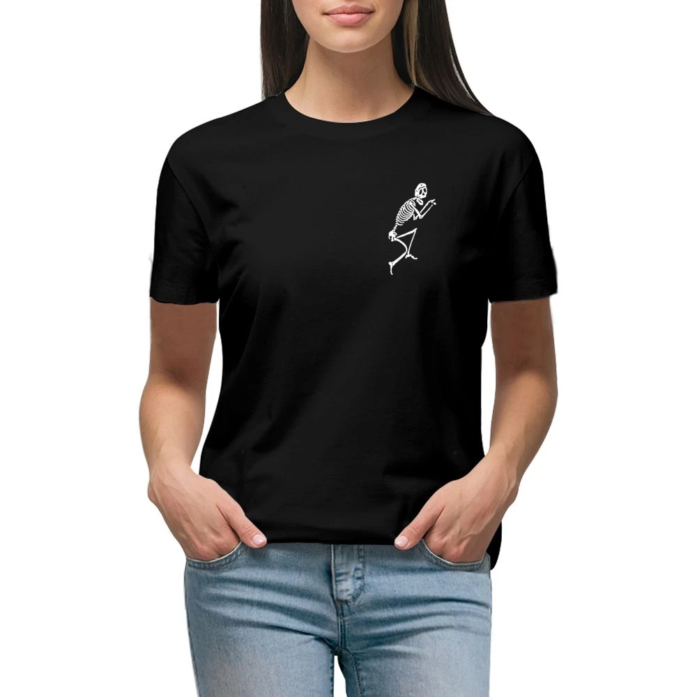 Crawling Skeleton Fun Grunge Graphic Tee Shirt Premium Women Ladies T-shirt