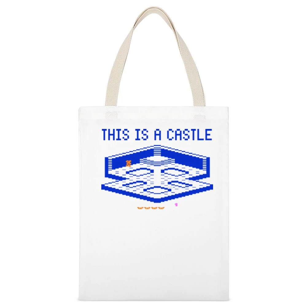 Crystal Castles Video Game Retro 80s White Canvas Tote Shopping Bag