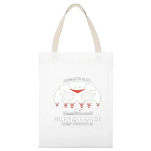 Crystal Lake White Canvas Tote Shopping Bag