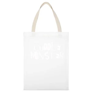 Cuddle Monster Fun Grunge Graphic White Canvas Tote Shopping Bag