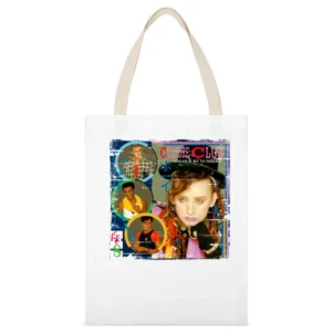 Culture Club Colour By Numbers Album Cover Distressed Image White Canvas Tote Shopping Bag