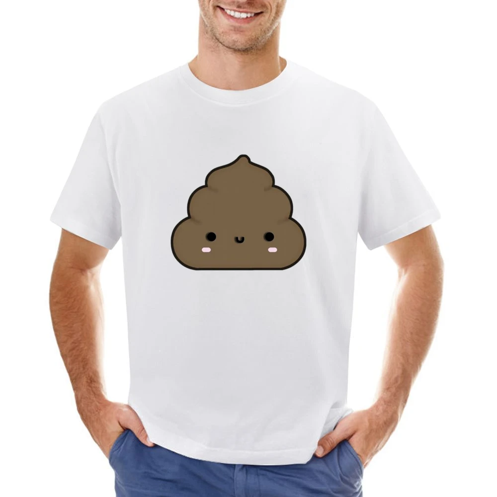 Cute Little Poop Adorable Cartoon Tee Shirt Asian Size Men T-Shirt