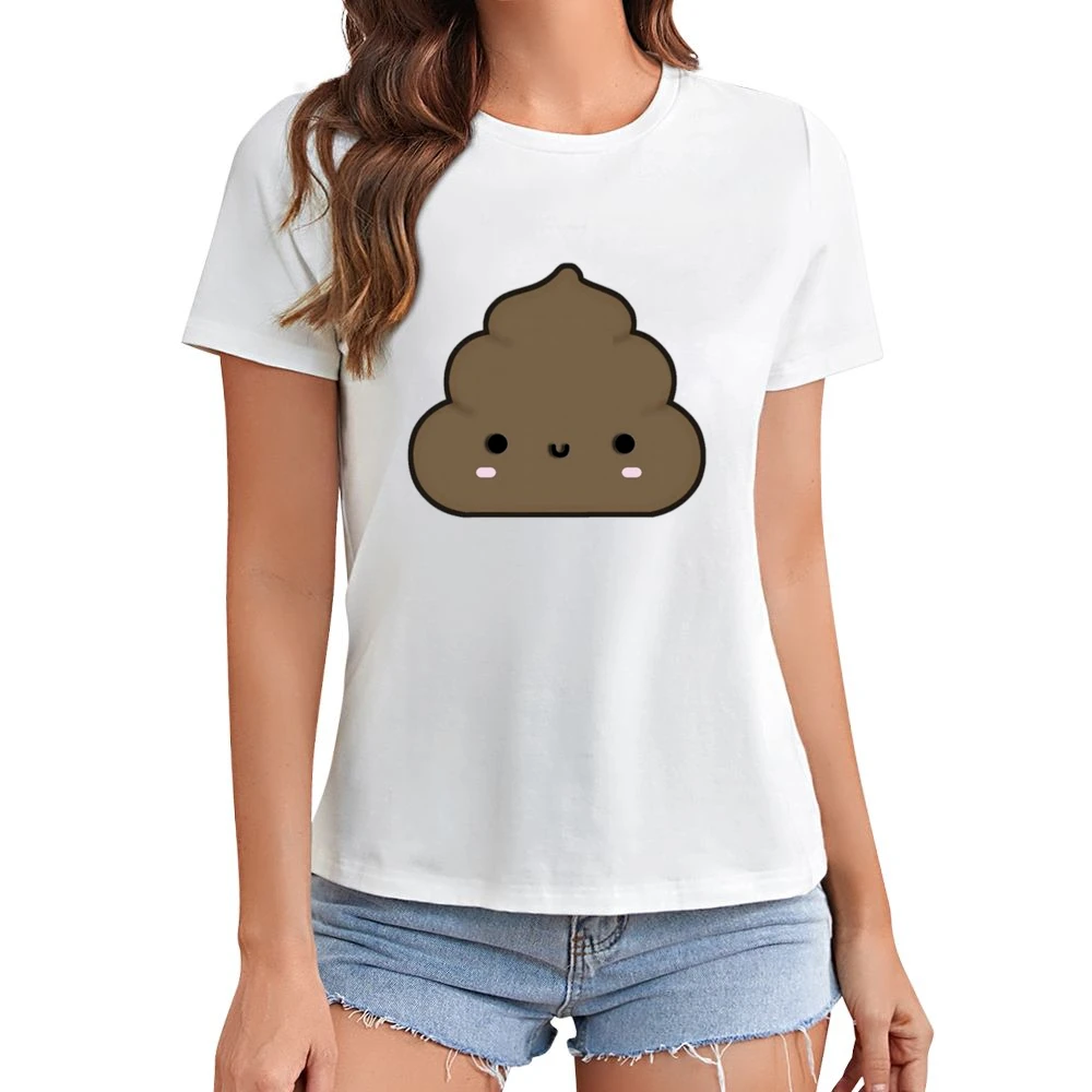 Cute Little Poop Adorable Cartoon Tee Shirt Asian Size Women Ladies T-shirt