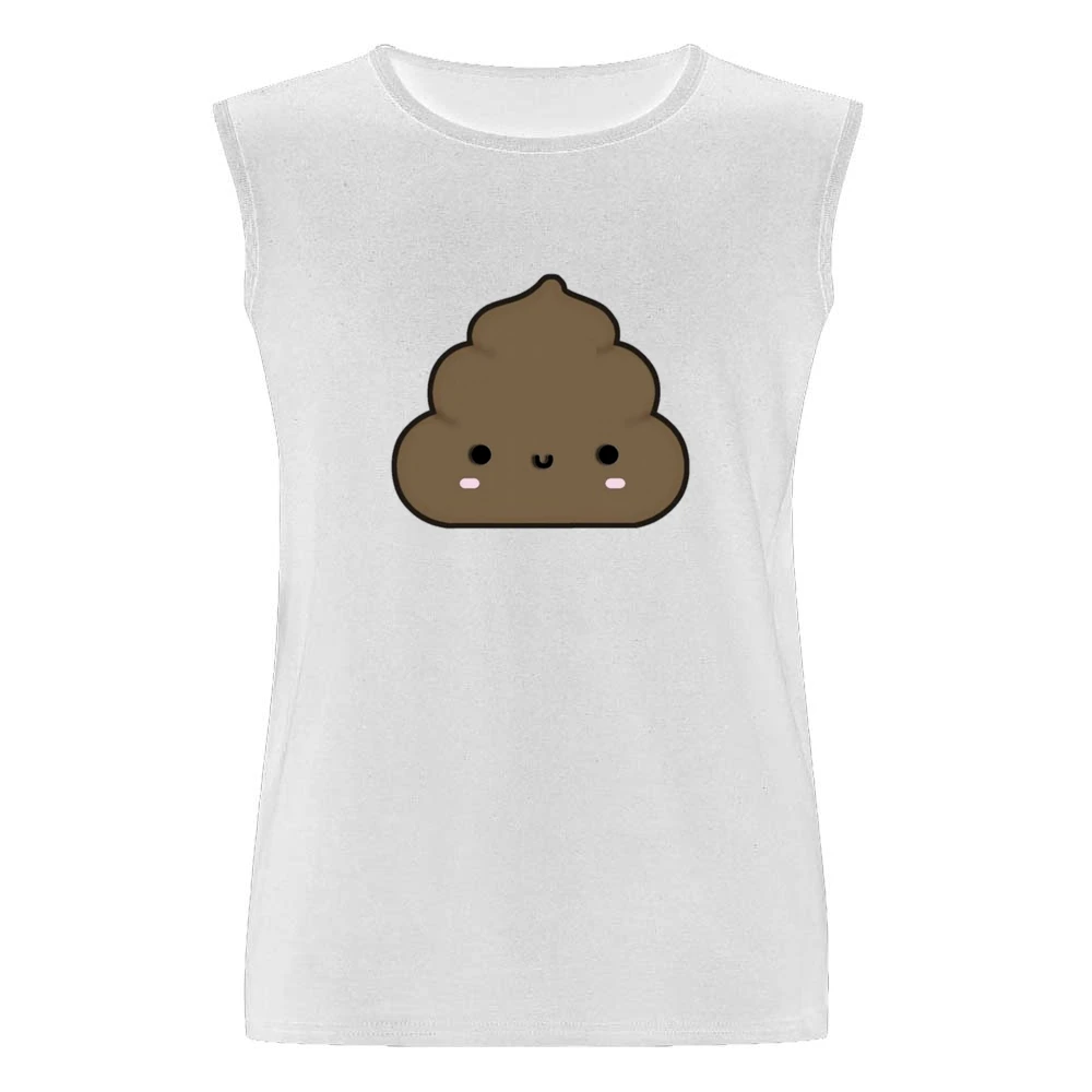 Cute Little Poop Adorable Cartoon Tee Shirt Men Sleeveless T-Shirt