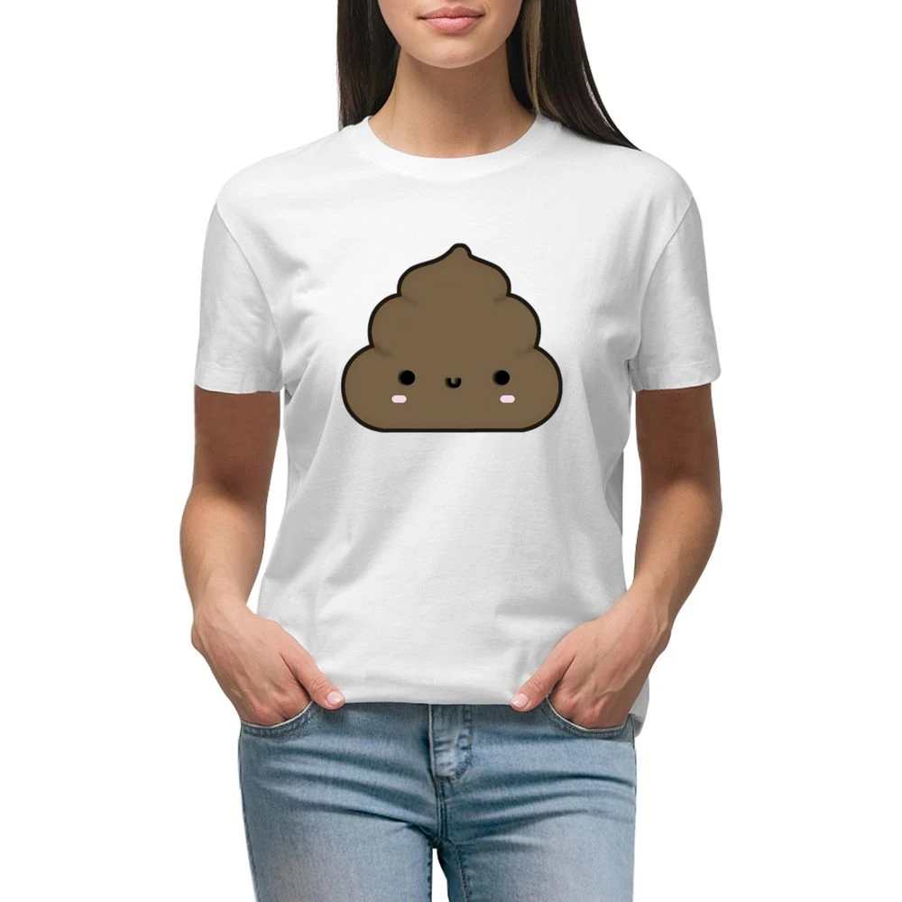 Cute Little Poop Adorable Cartoon Tee Shirt Premium Women Ladies T-shirt