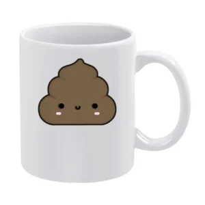 Cute Little Poop Adorable Cartoon Tee Shirt White Mug