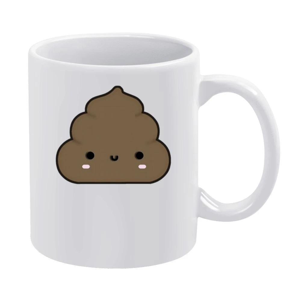 Cute Little Poop Adorable Cartoon Tee Shirt White Mug
