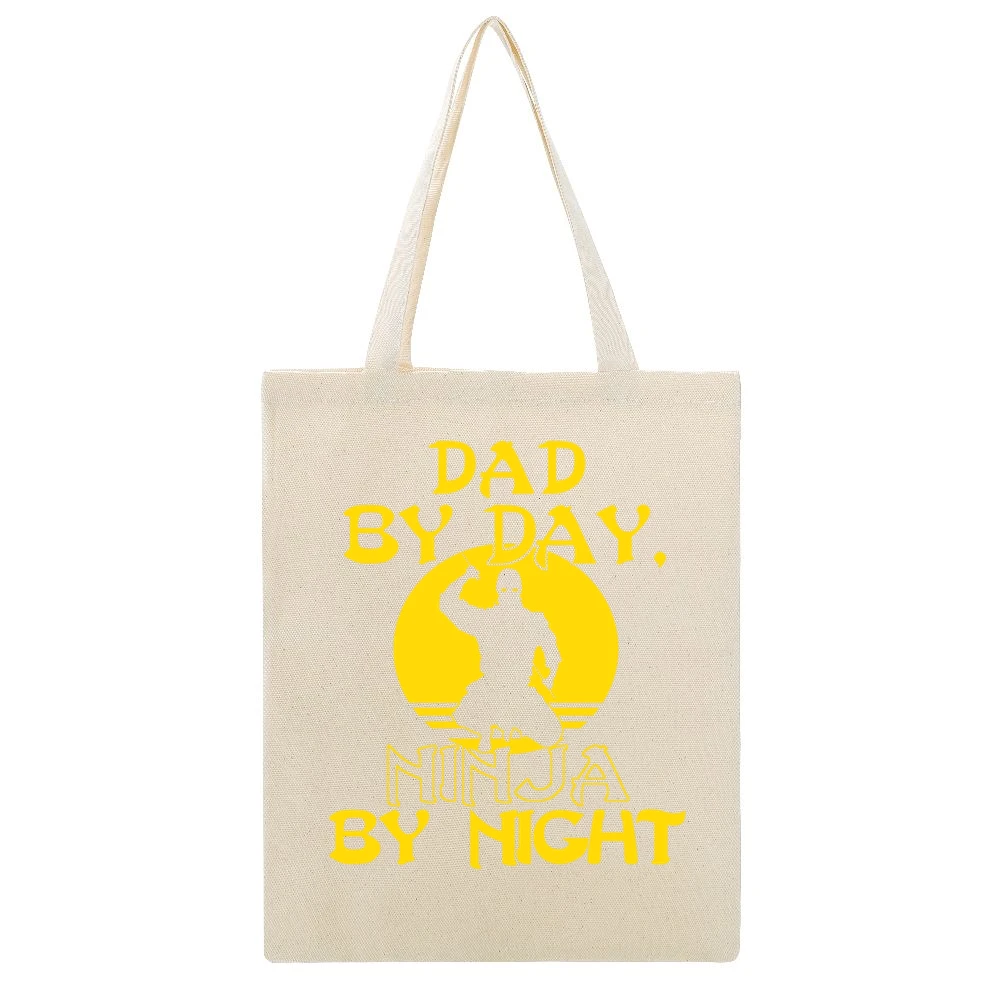 Dad By Day Ninja By Night Tshirt (all Styles And Colors Available) Beige Canvas Tote Shopping Bag