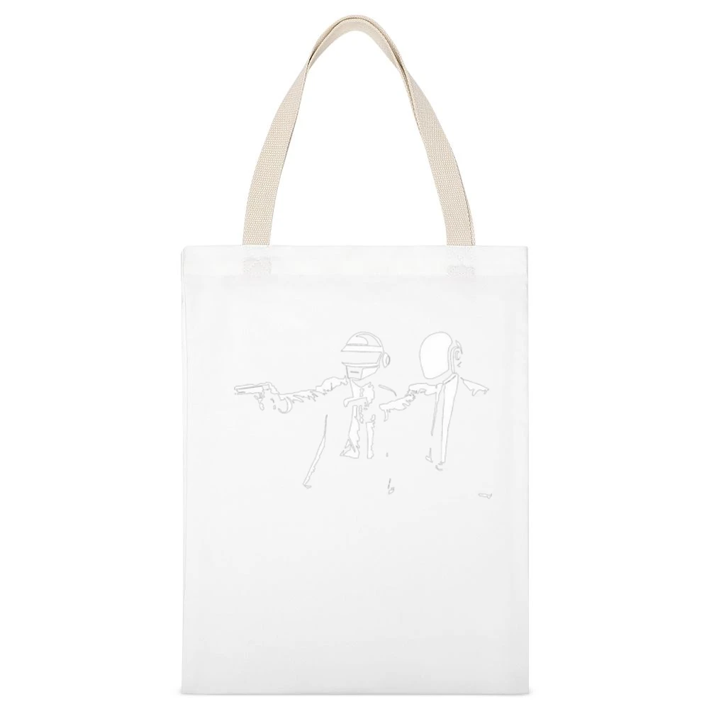 Daft punk duo house music artist in Pulp fiction vincent and Jules mov White Canvas Tote Shopping Bag