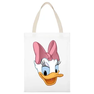 Daisy Duck Fun Popular Vintage Disney Cartoon Character Graphic T Shir White Canvas Tote Shopping Bag