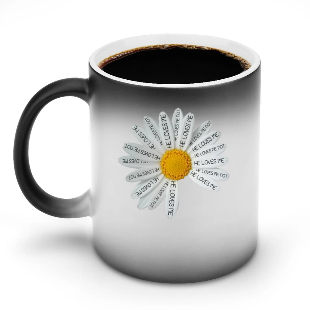 Daisy He Loves Me Cute Graphic Tee Shirt Discoloration Mug