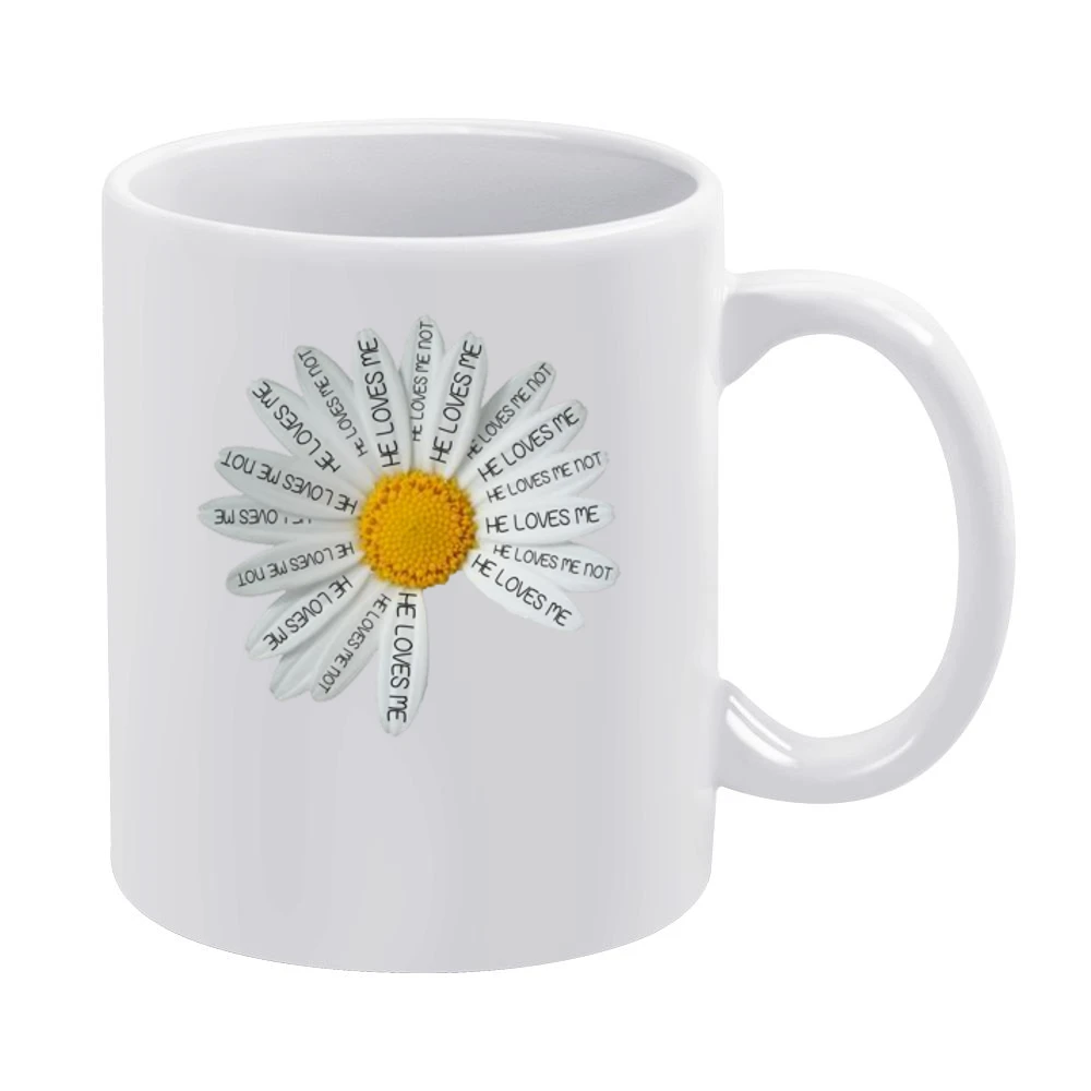 Daisy He Loves Me Cute Graphic Tee Shirt White Mug