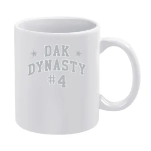 Dak Dynasty Fun Dak Prescott 4 Dallas Professional Football Fan Graphi White Mug